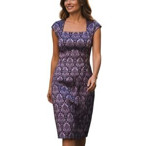 New York and Co. Stretch Large Purple Women's Dress Sleeveless Misses 10 12